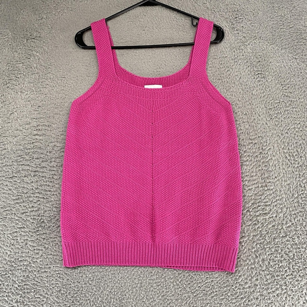 FRNCH Sweater Tank Womens Large Pink Cquette Knit Sleeveless Minimalist Capsule